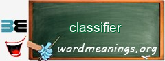 WordMeaning blackboard for classifier